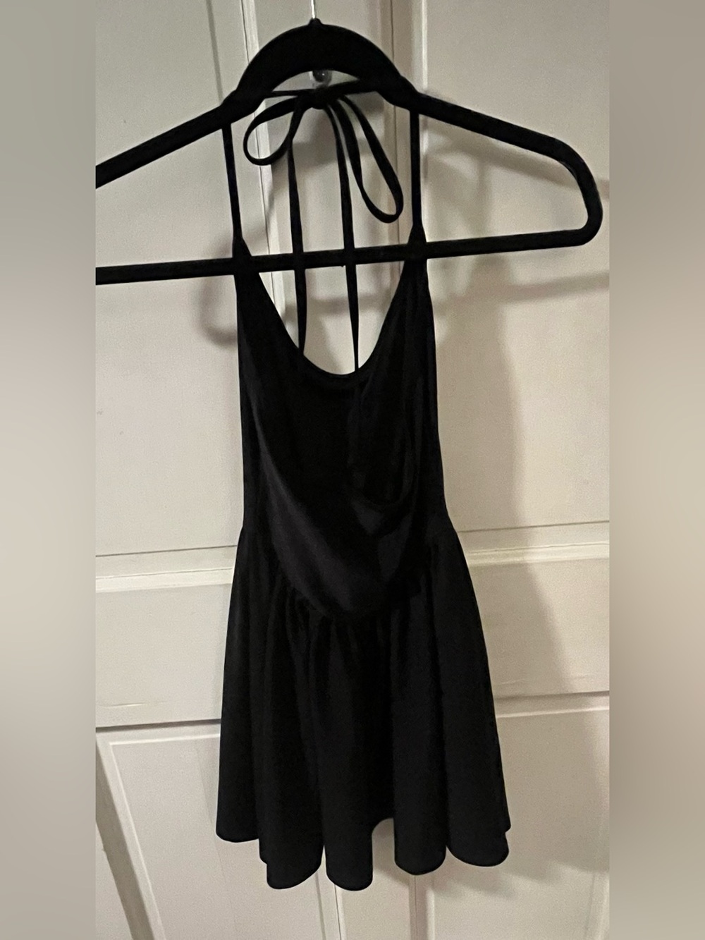 American Apparel Black Nylon Tricot Disco Figure Skater Dress - Size Small - Picture 2 of 3